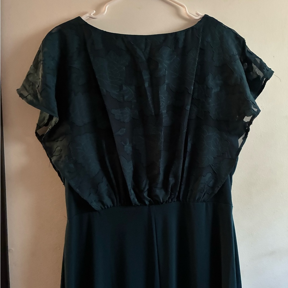 Connected Apparel forest green Floral Dress size 12 - Picture 5 of 5